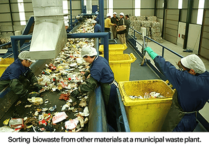 Biowaste sorting with caption