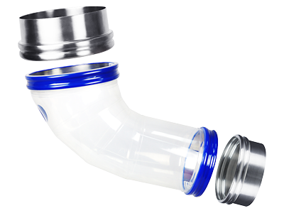 BFM® Corner Connector with 2 Spigots - transparent background