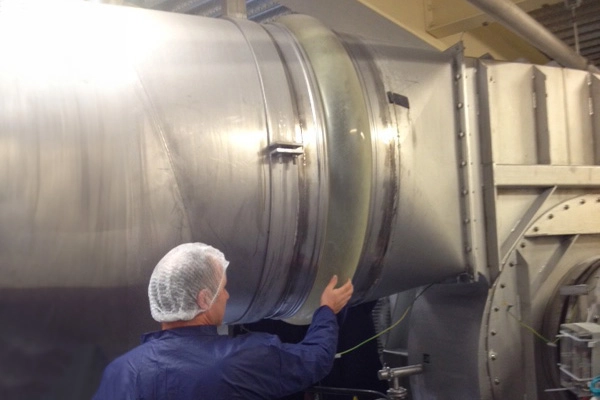 BFM transporting hot Air from Blower to spray dryer in infant formula plant