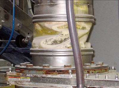 BFM® connector on weigh hopper after being installed in a UK Bakery