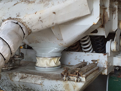 Plastic production line with BFM and adapted pipe work
